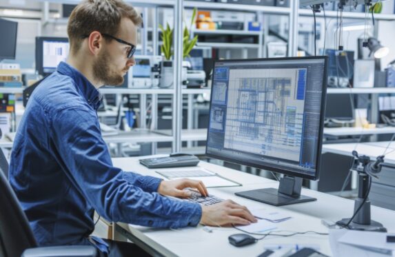 engineering worker in the workflow --chaos 20 --ar 3:2 --style raw Job ID: 9f5afeab-f039-4c9d-a073-798976af193e